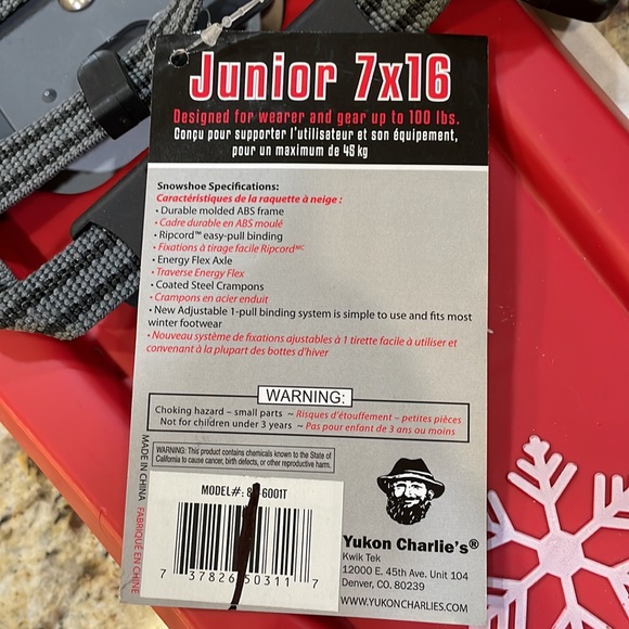 NWT Yukon Charlie’s Junior Snow Shoes for male or female - Picture 3 of 7